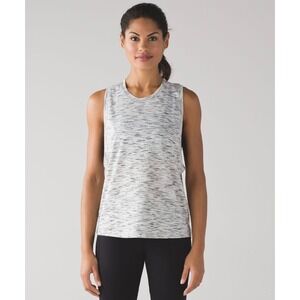 Lululemon Cardio Squad Tank II Tiger Space Dye Black White Size 6 EUC